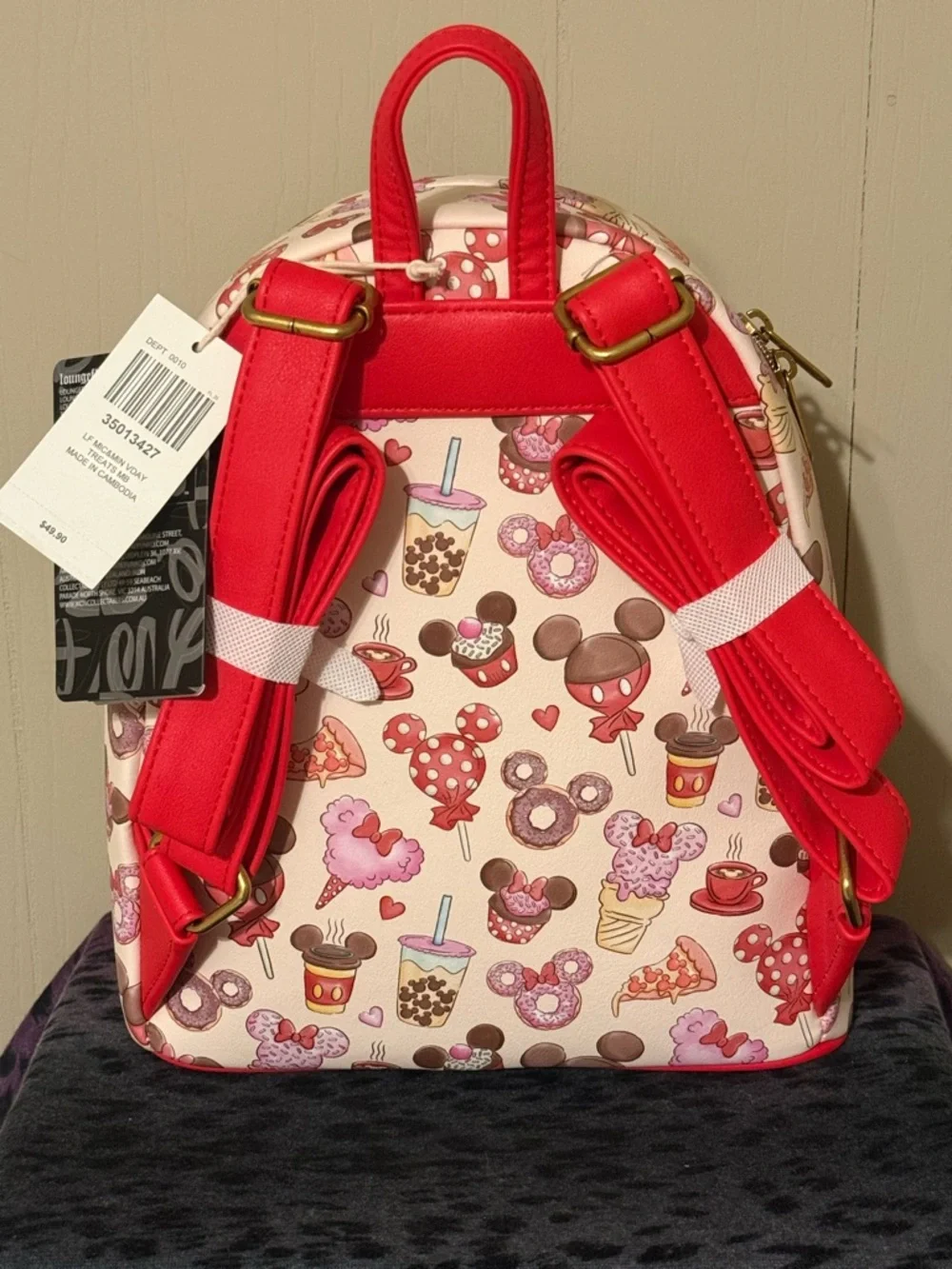 Loungefly Disney Snacks Print Mini Backpack and Wallet Set - Picture 7 of 11